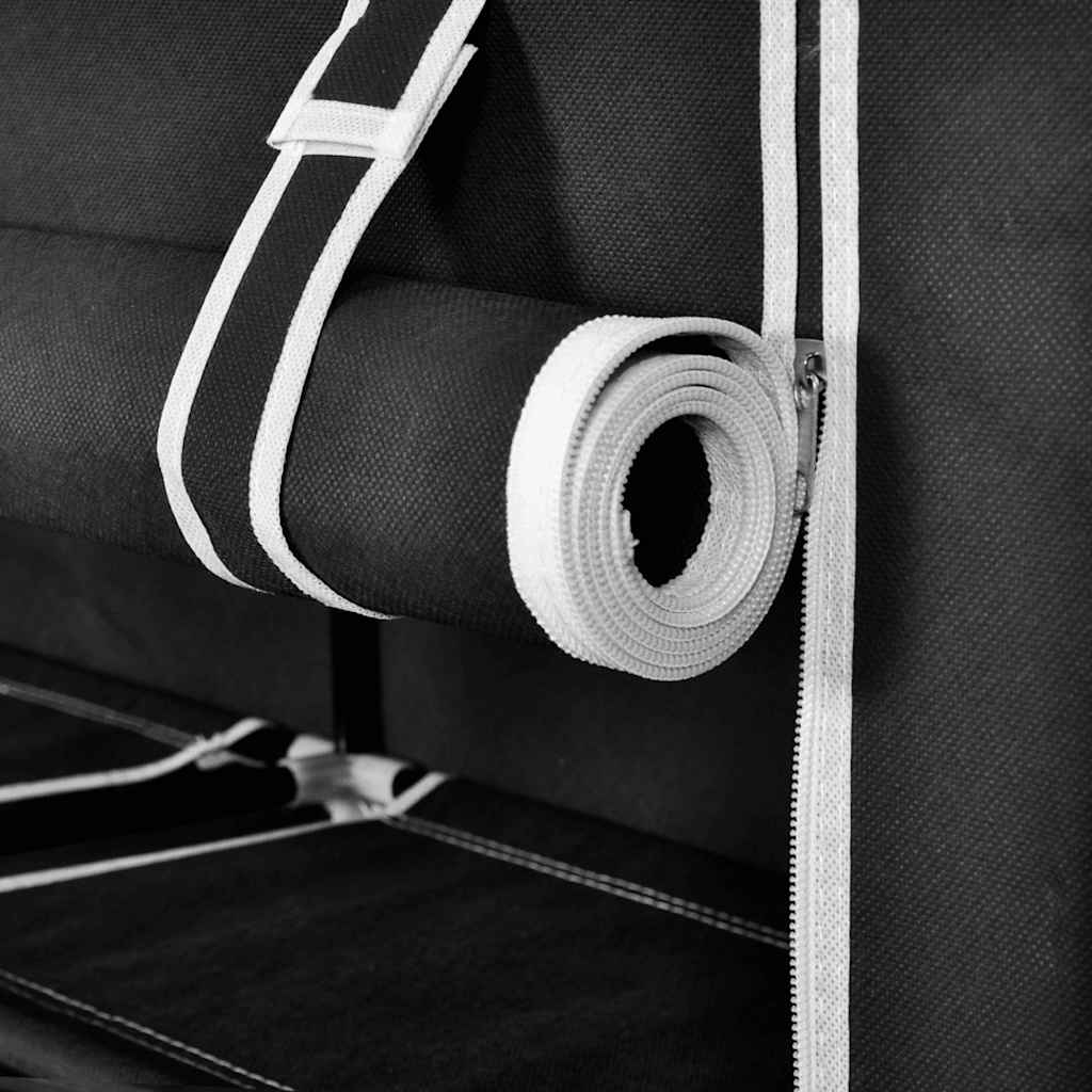 Stoff Schuhschrank mit Abdeckung 115 x 28 x 110 cm Schwarz