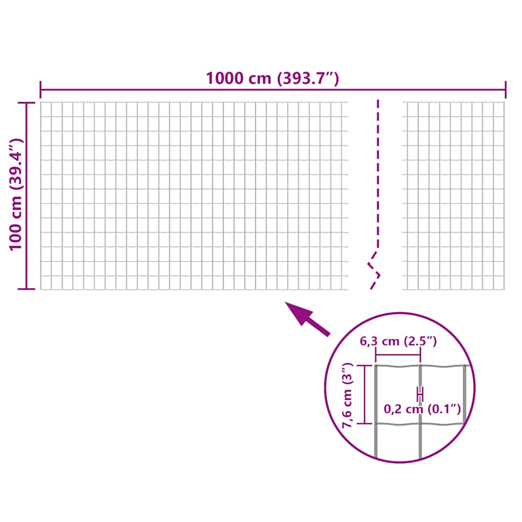 Maschendraht Gitterzaun Schweiß gitter 10x1,0m