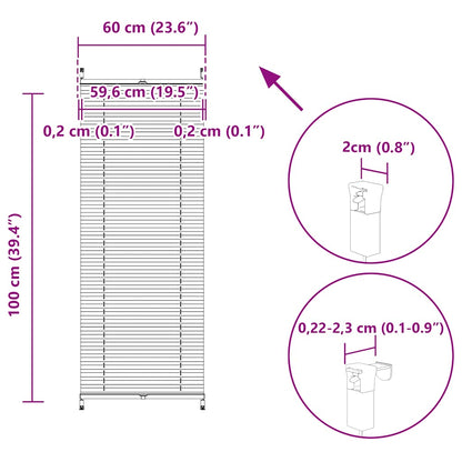 Verdunklungsplissee 60×100 cm Weiß
