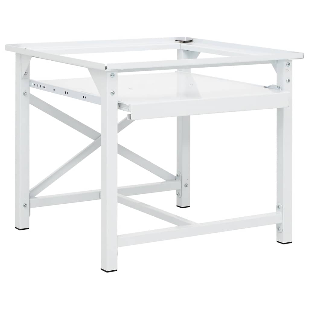 Waschmaschinen-Untergestell mit Ausziehbarer Ablage Weiß