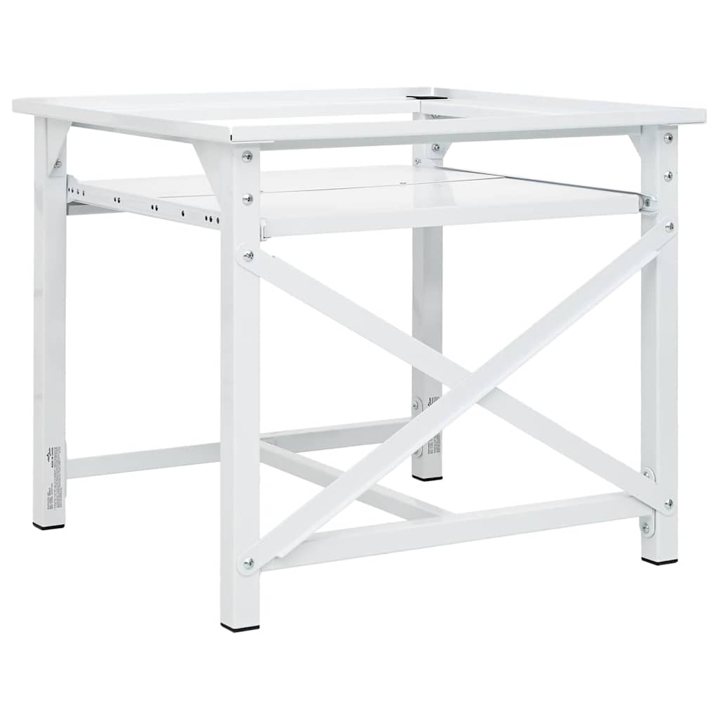 Waschmaschinen-Untergestell mit Ausziehbarer Ablage Weiß