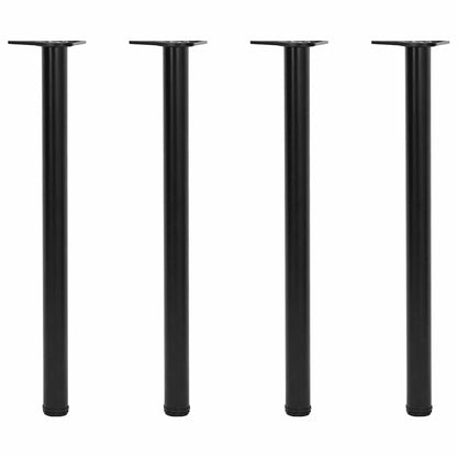 4 höhenverstellbare Tischbeine Schwarz 870 mm