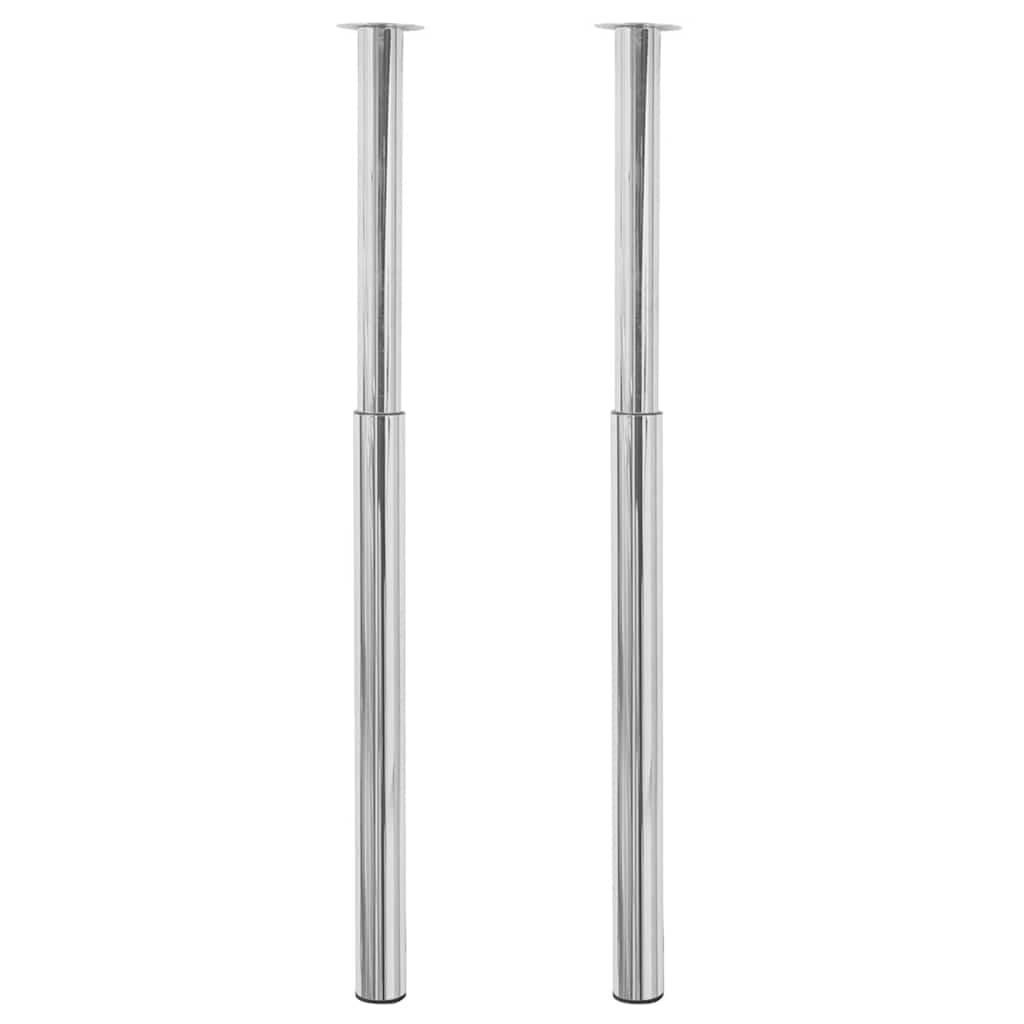 2 x Teleskopfuß Tischfuß Stützfuß Tischbein Chrom 710 mm-1100 mm