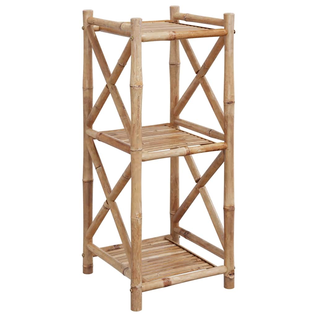 Standregal mit 3 Böden Quadratisch Bambus