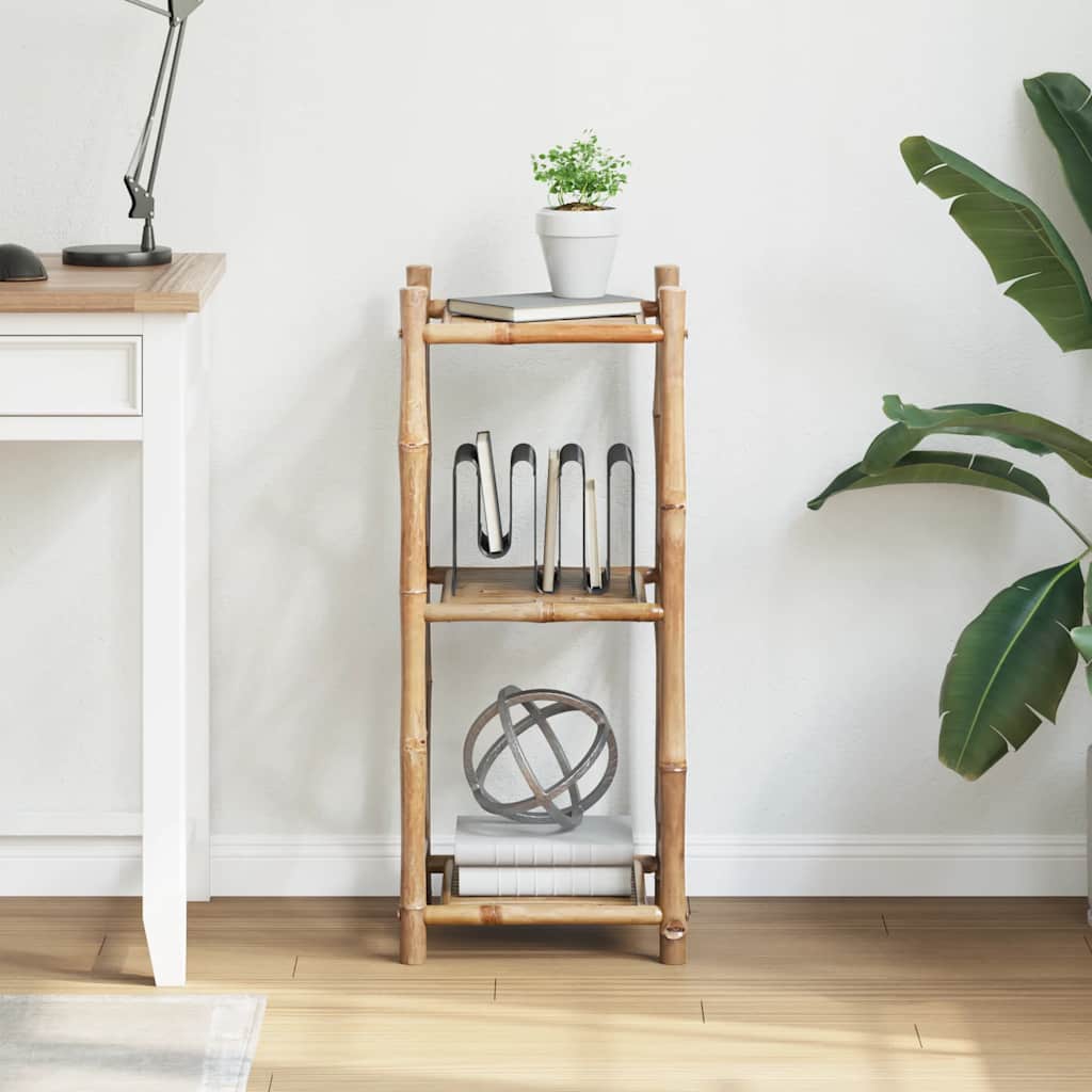 Standregal mit 3 Böden Quadratisch Bambus