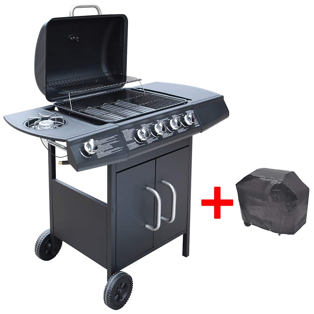Gasgrill 4+1 Brenner Schwarz