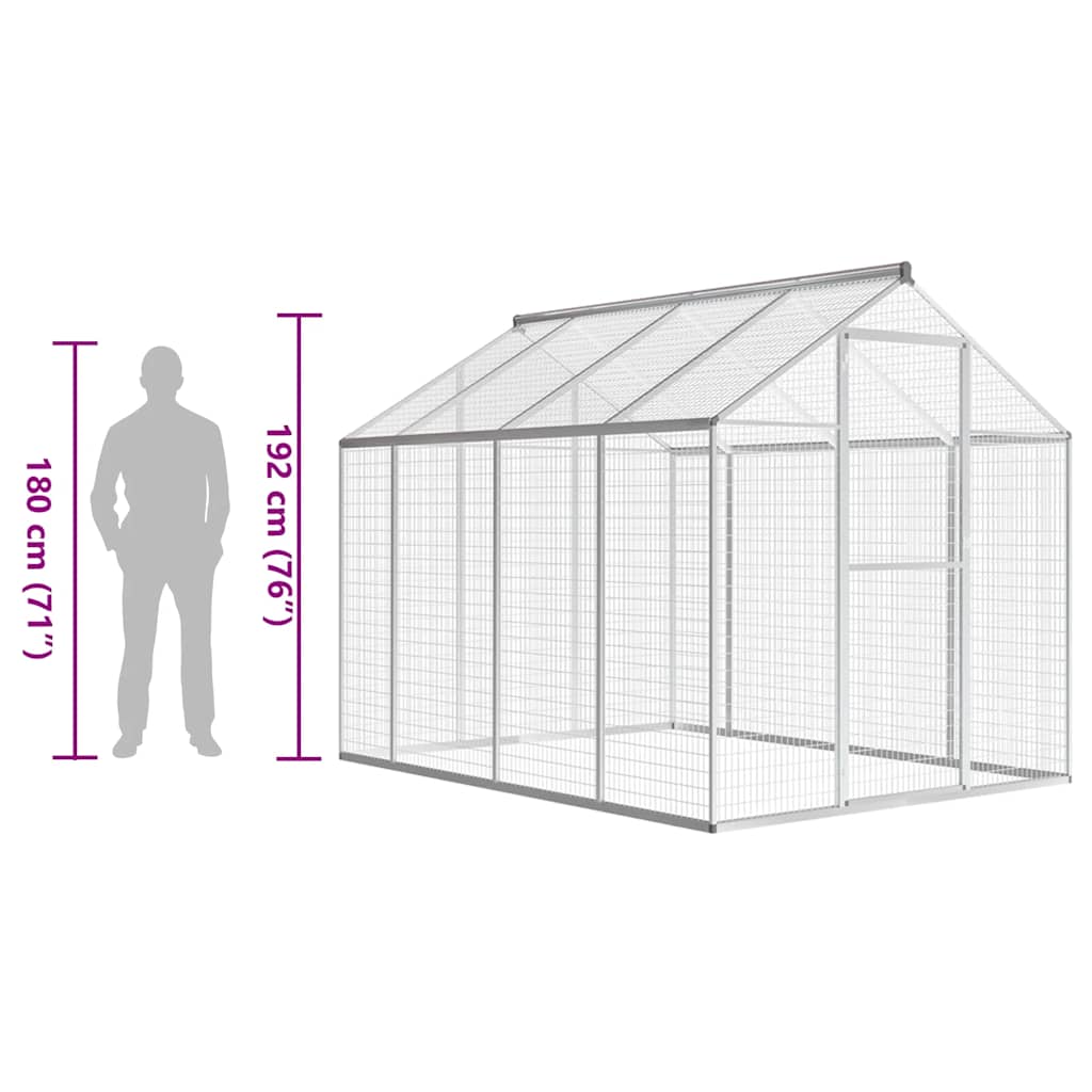 Außenvoliere Aluminium 178x242x192 cm