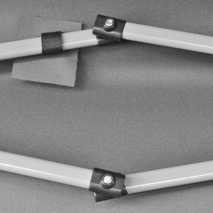 Pop-Up-Partyzelt Hexagonal Faltbar Grau 3,6x3,1 m