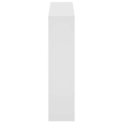 Schuhschrank mit 2 Fächern Spiegel Weiß 63x17x67 cm