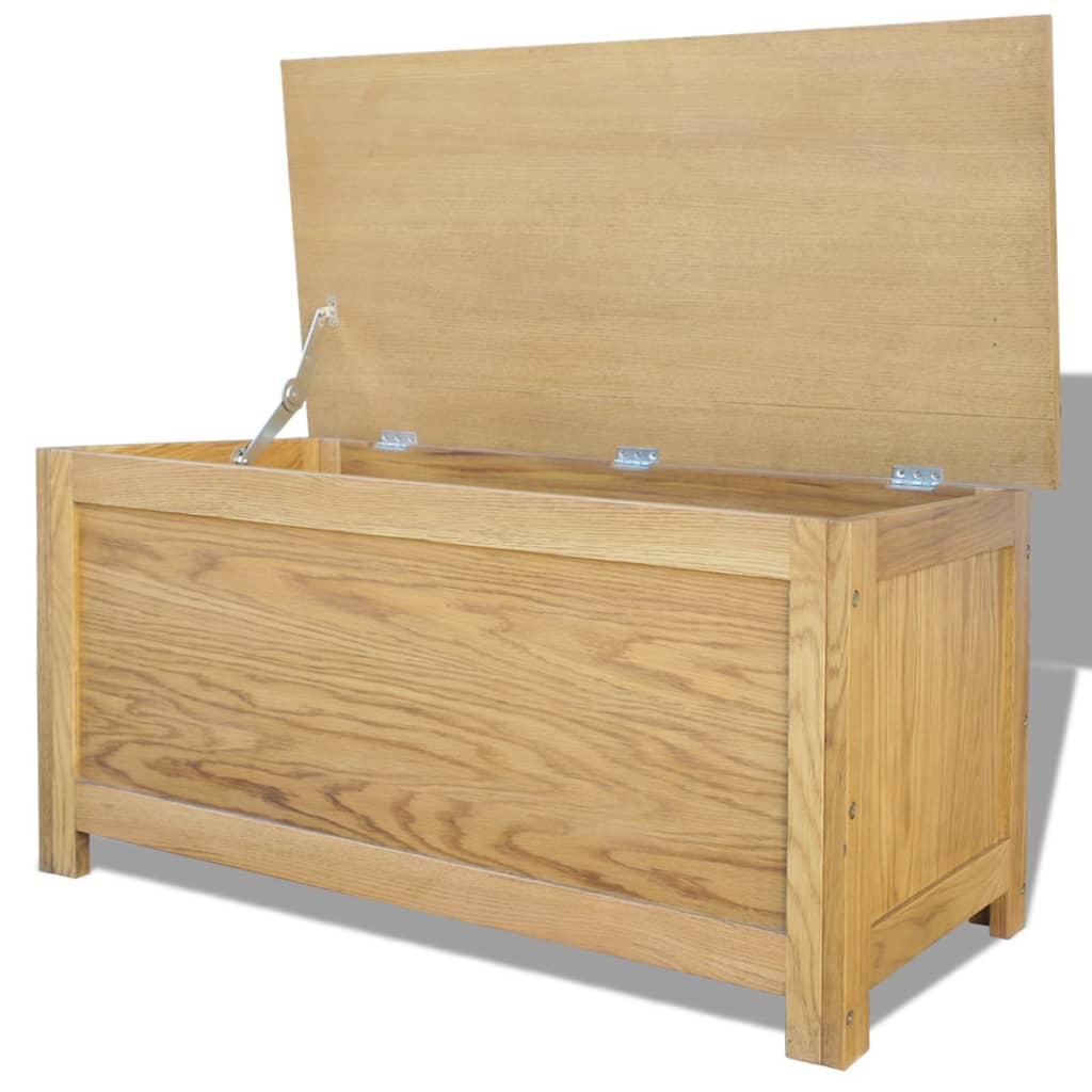Aufbewahrungstruhe 90x45x45 cm Massivholz Eiche