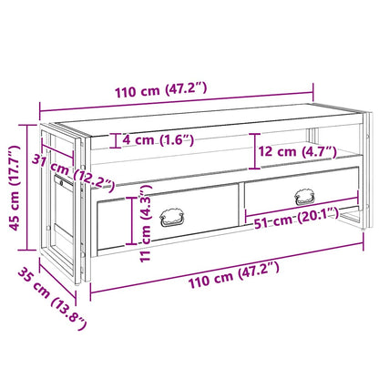 TV-Schrank 120x35x45 cm Massivholz Mango