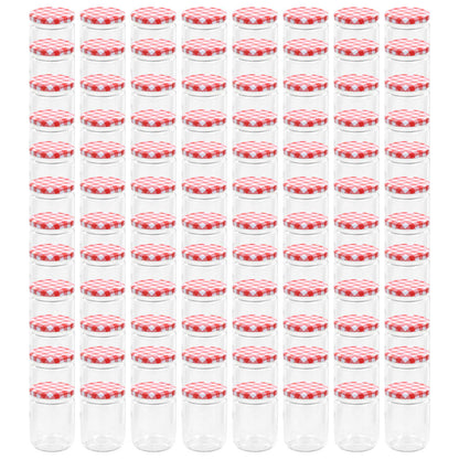 Marmeladengläser mit Weißem/Rotem Deckel 96 Stk. 230 ml