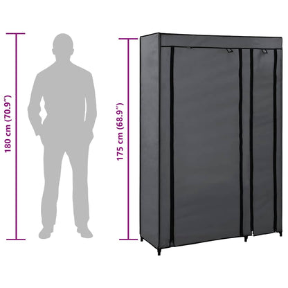 Faltschrank Grau 110x45x175 cm Stoff