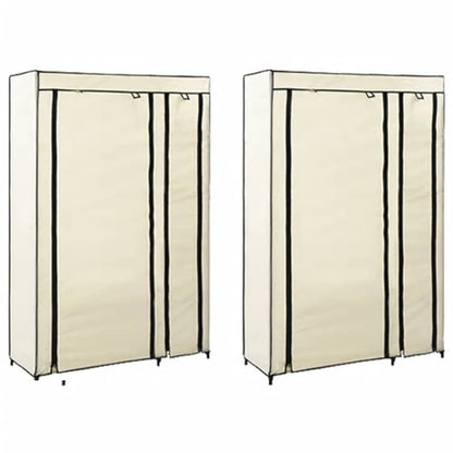 Faltschränke 2 Stk. Creme 110x45x175 cm Stoff