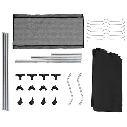 Wäschekorb mit 3 Taschen Schwarz Stahl