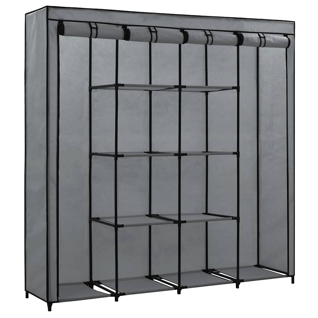 Kleiderschrank mit 4 Fächern Grau 175 x 45 x 170 cm