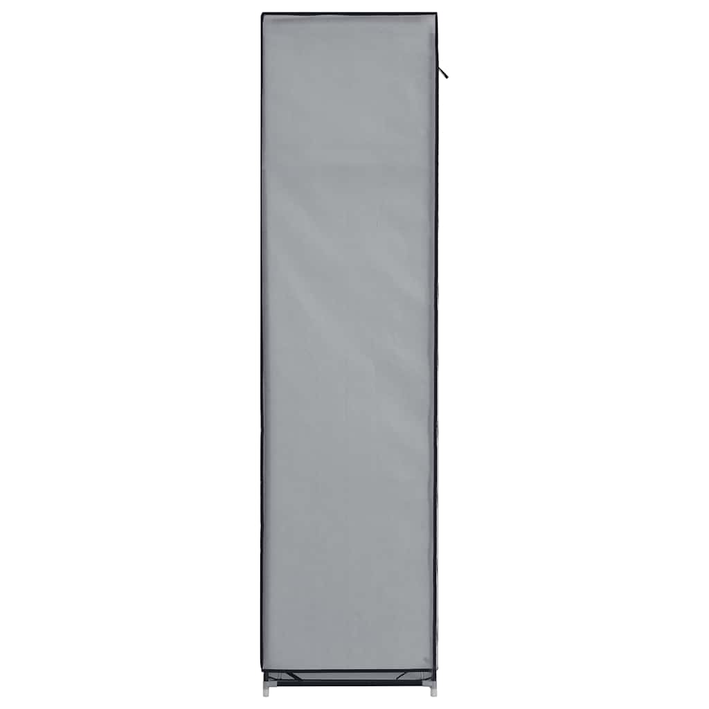 Kleiderschrank mit Fächern und Stangen Grau 150x45x175cm Stoff