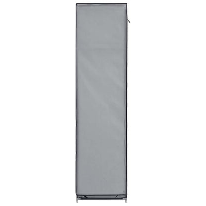 Kleiderschrank mit Fächern und Stangen Grau 150x45x175cm Stoff
