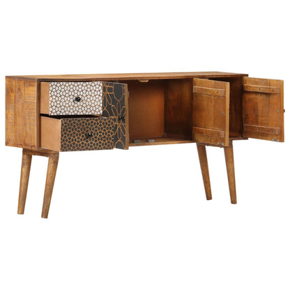 Sideboard mit Druckmustern 130x30x70 cm Massivholz Mango