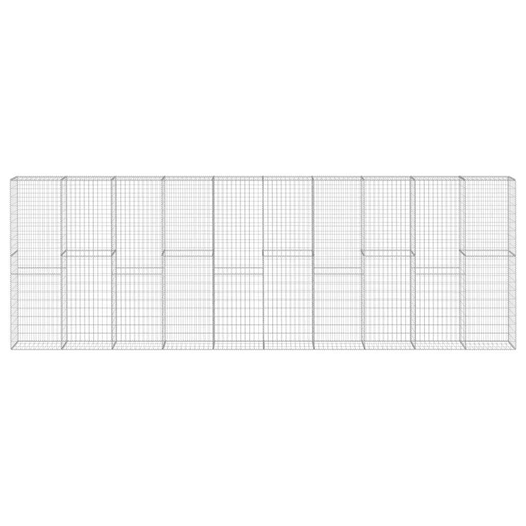 Gabionenwand mit Abdeckung Verzinkter Stahl 600×30×200 cm