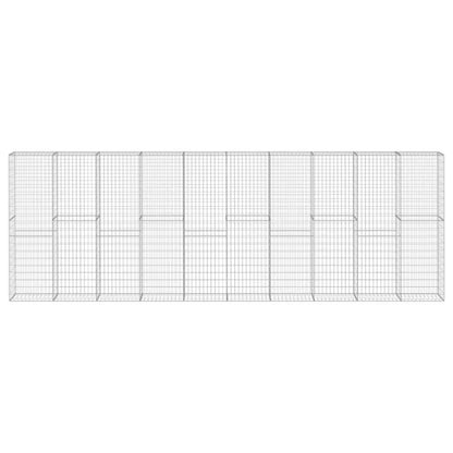 Gabionenwand mit Abdeckung Verzinkter Stahl 600×30×200 cm