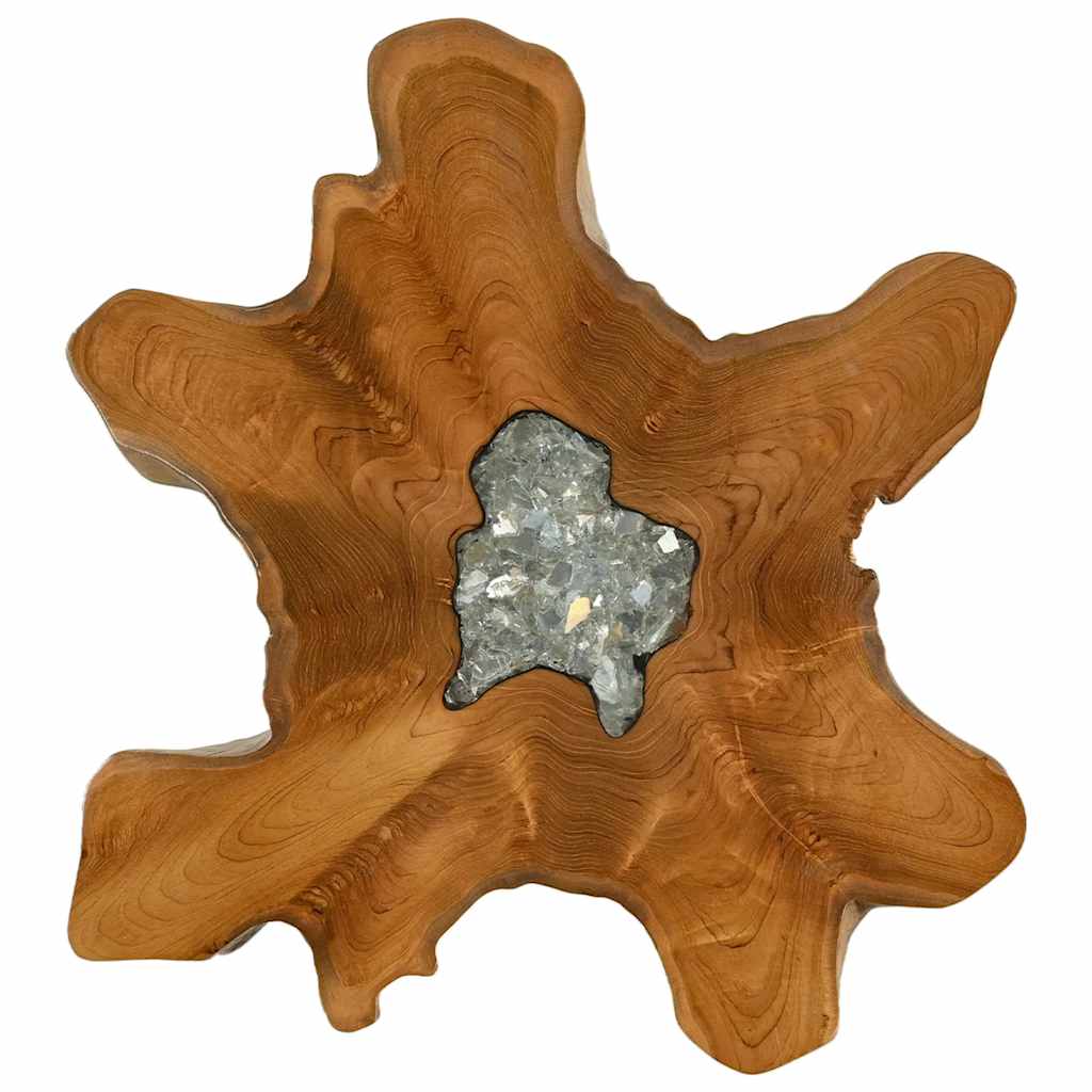 Couchtisch 70 x 45 cm Massivholz Teak und Polyresin