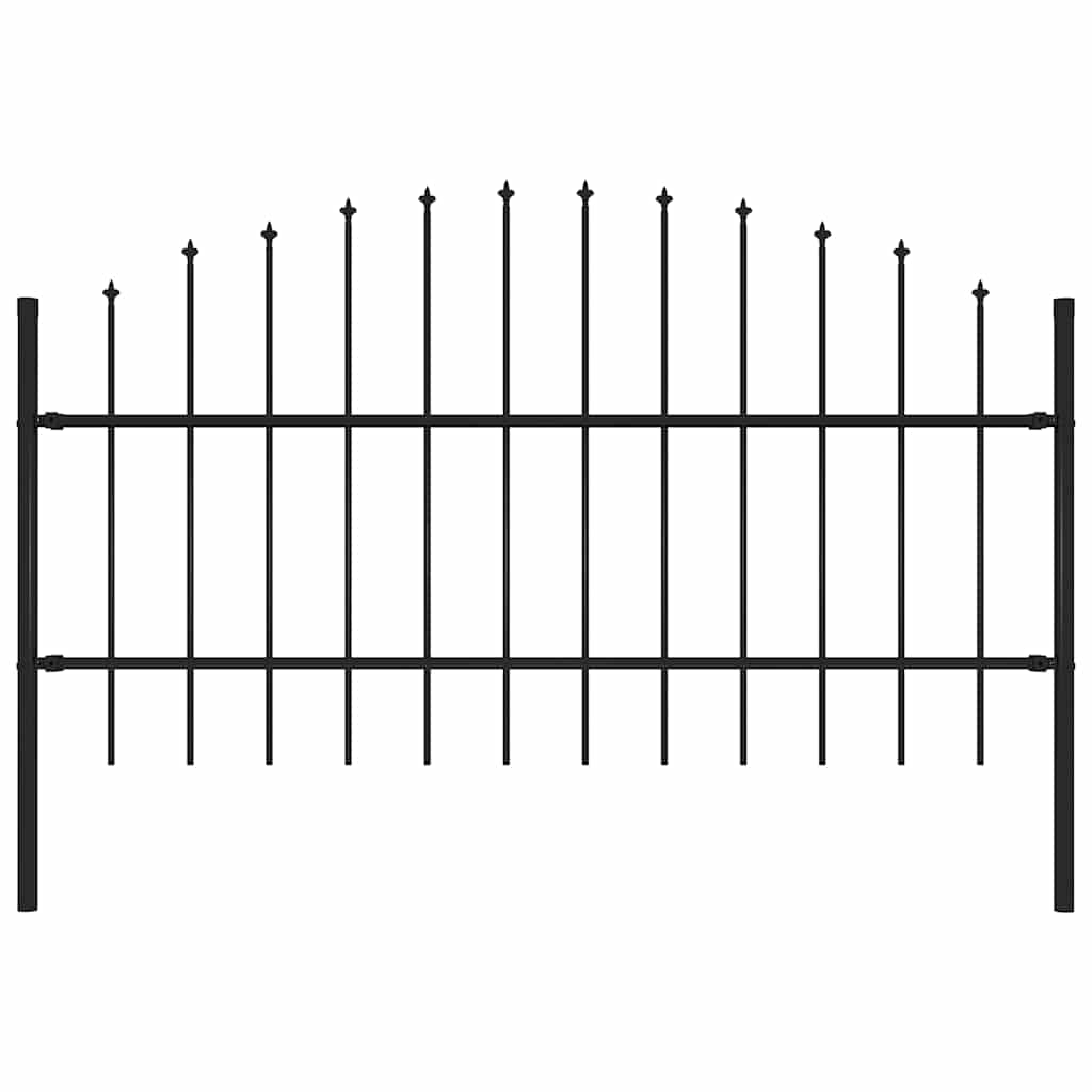 Gartenzaun Woerden mit Speerspitze Stahl 170 x 100 cm Schwarz