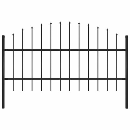 Gartenzaun Woerden mit Speerspitze Stahl 170 x 100 cm Schwarz