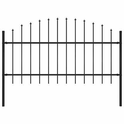 Gartenzaun Woerden mit Speerspitze Stahl 170 x 125 cm Schwarz