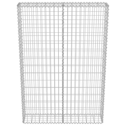 Gabionenwand mit Abdeckung Verzinkter Stahl 100×20×150 cm