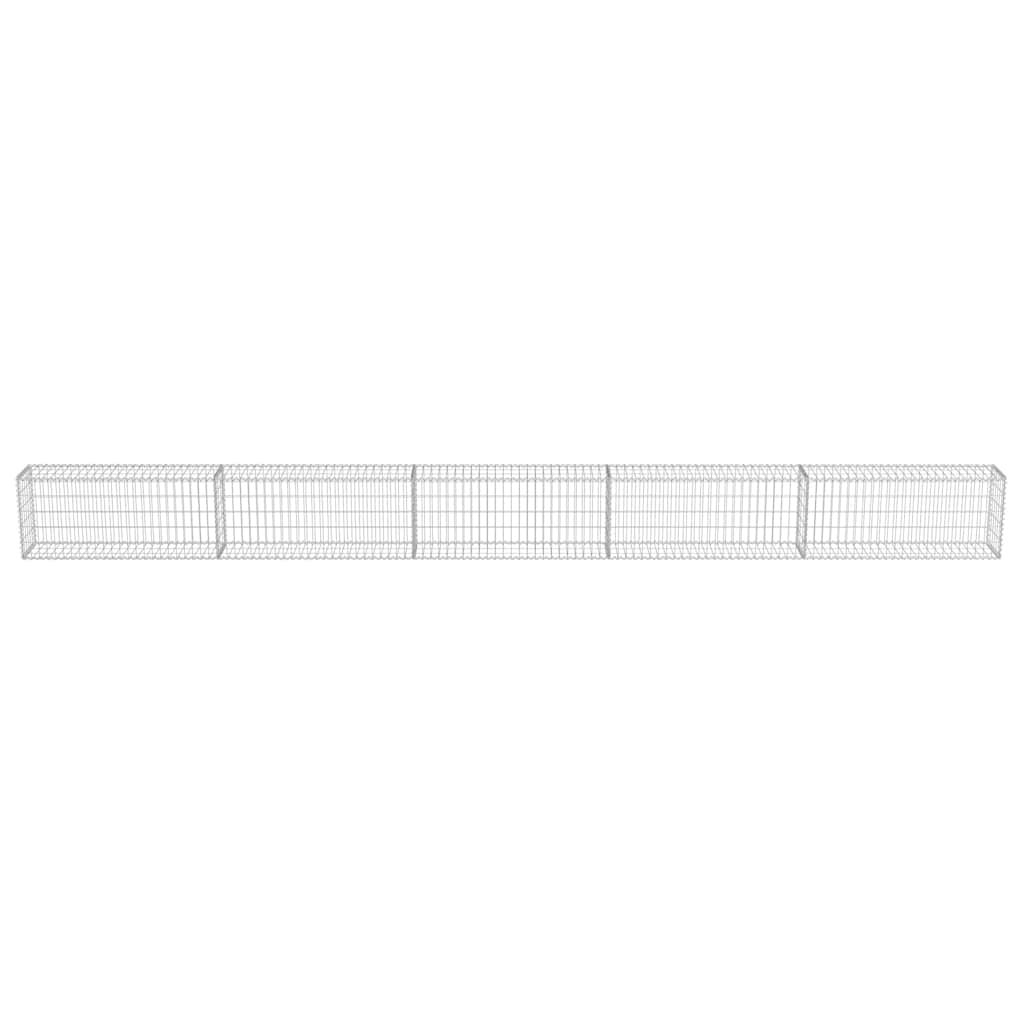 Gabionenwand mit Abdeckung Verzinkter Stahl 600×30×50 cm