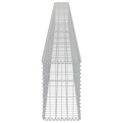 Gabionenwand mit Abdeckung Verzinkter Stahl 600×30×50 cm