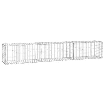 Gabionenwand mit Abdeckung 300×50×50 cm Verzinkter Stahl