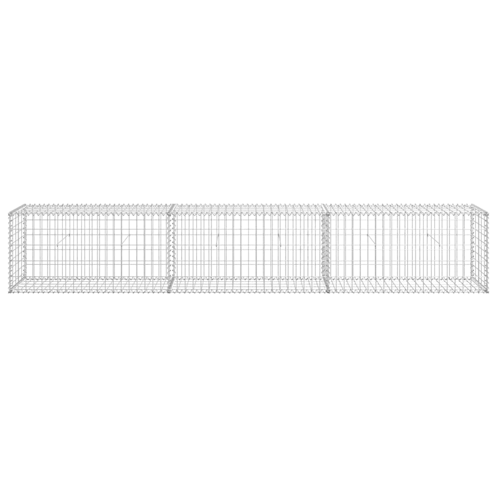Gabionenwand mit Abdeckung 300×50×50 cm Verzinkter Stahl