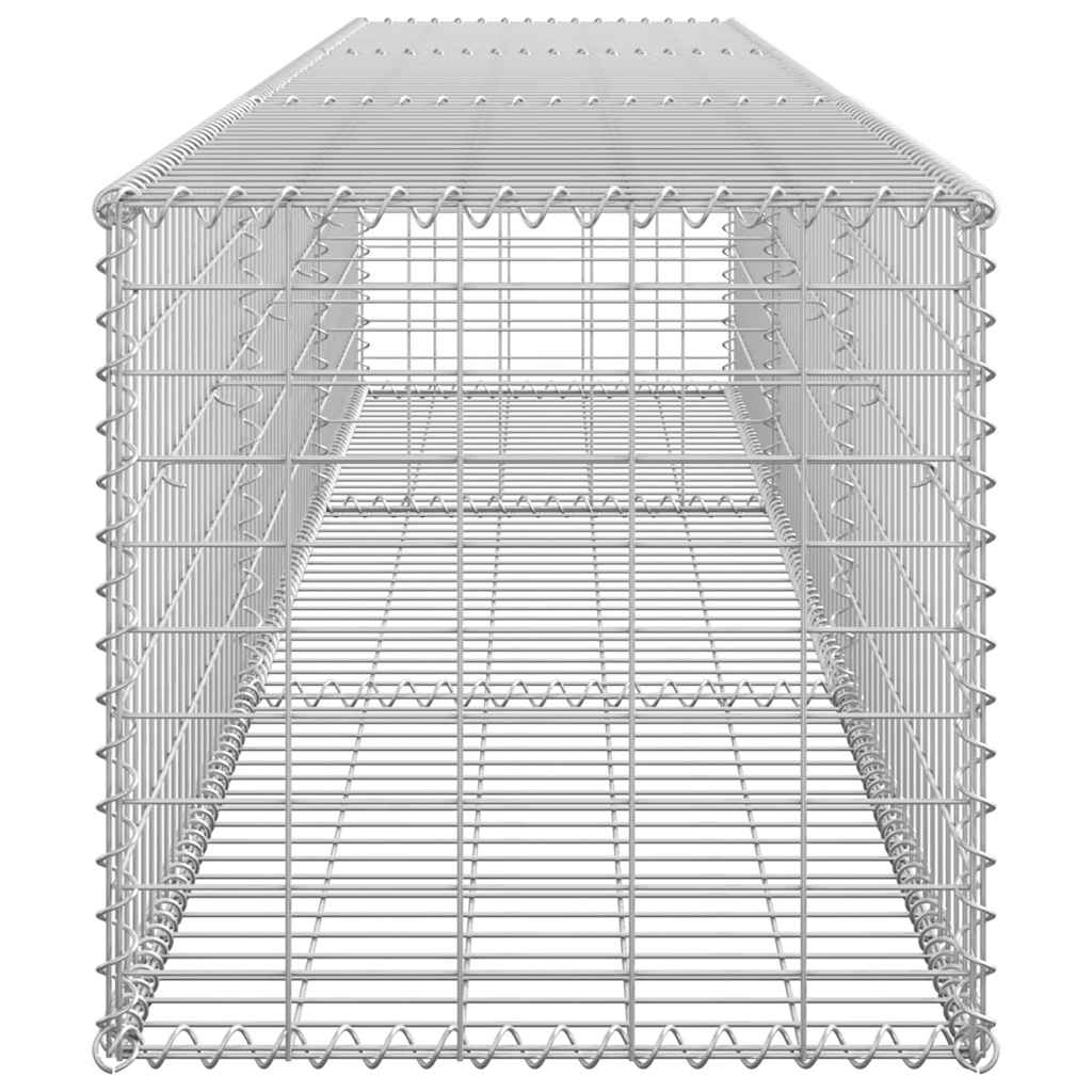 Gabionenwand mit Abdeckung 300×50×50 cm Verzinkter Stahl
