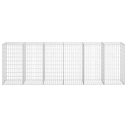 Gabionenwand mit Abdeckung Verzinkter Stahl 300×50×100 cm