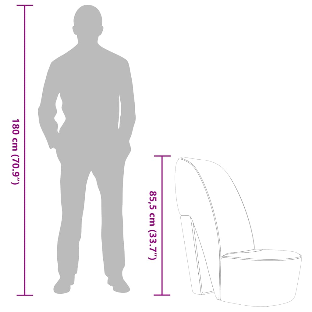 Stuhl in Stöckelschuh-Form Grau Kunstleder