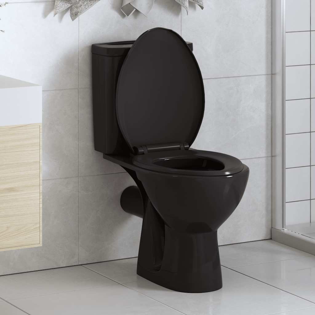 Toilettensitz mit Absenkautomatik und Quick-Release Schwarz