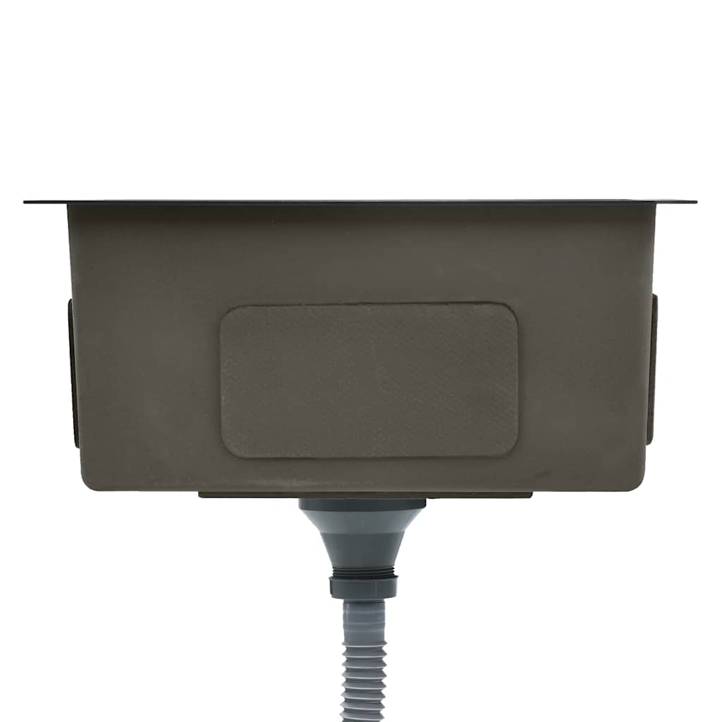 Handgefertigte Küchenspüle Schwarz Edelstahl