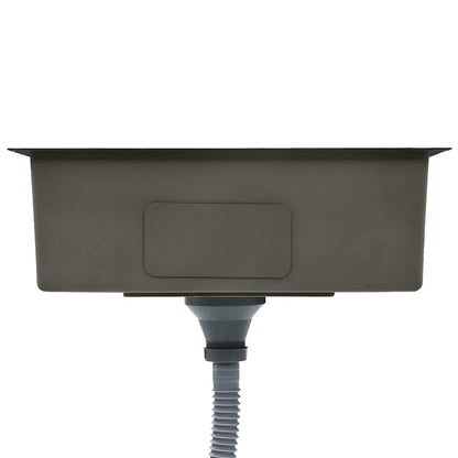 Handgefertigte Küchenspüle Schwarz Edelstahl