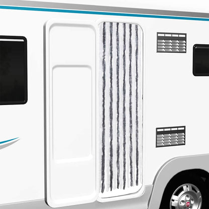 Insektenschutz-Vorhang Grau und Weiß 56x185 cm Chenille