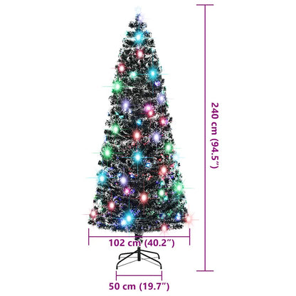 Vorbeleuchteter Weihnachtsbaum mit Ständer und LED 240 cm Glasfaser