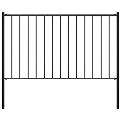 Zaunfeld mit Pfosten Pulverbeschichteter Stahl 1,7 x 1,25 m