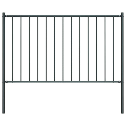 Zaunelement Woerden mit Pfosten Stahl 1,7 x 1,25 m Anthrazit