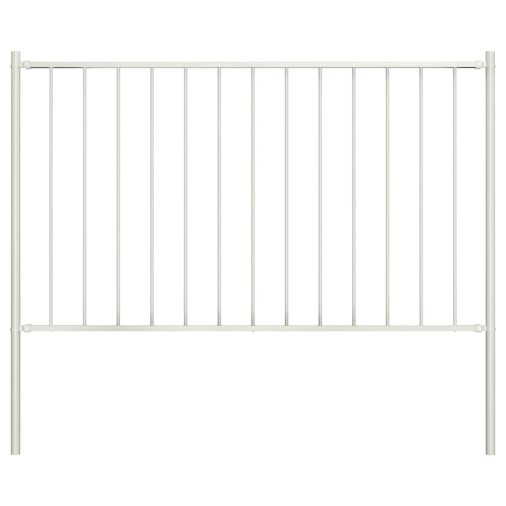 Zaunelement Woerden mit Pfosten Stahl 1,7 x 1 m Weiß
