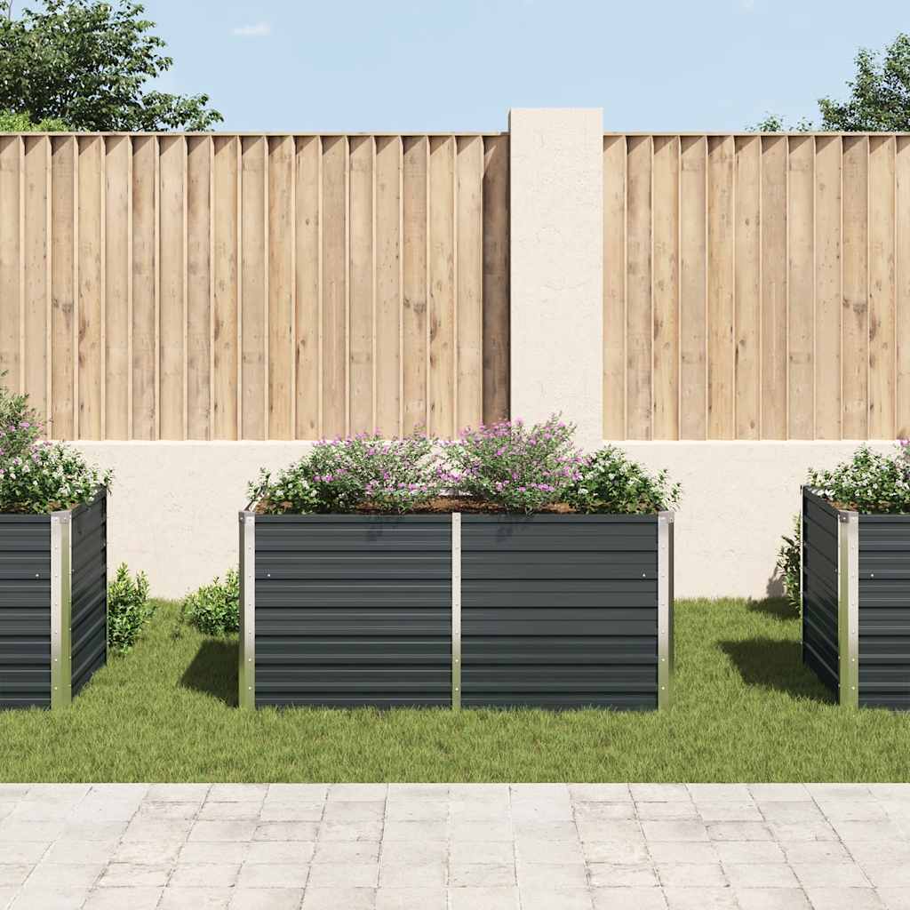 Hochbeet Anthrazit 160 x 80 x 77 cm Verzinkter Stahl