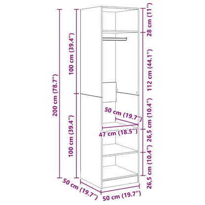 Kleiderschrank Weiß 50x50x200 cm Holzwerkstoff