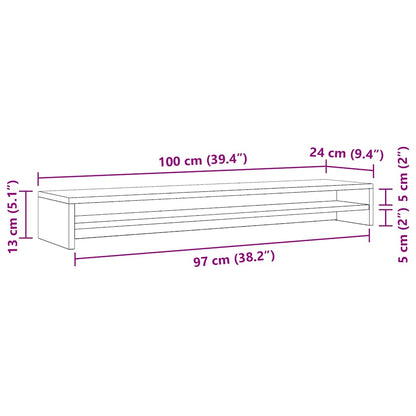 Monitorständer Weiß 100x24x13 cm Holzwerkstoff