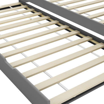 Ausziehsofa Bettgestell Grau Kiefernholz 90×200 cm