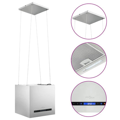 Hängende Inselhaube Touch-Sensor LCD 37 cm Edelstahl